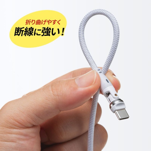 サンワサプライ USB2.0 Type-C 回転ケーブル 1.8m ブラック KU-CCP100KAW18W 1個（ご注文単位1個）【直送品】