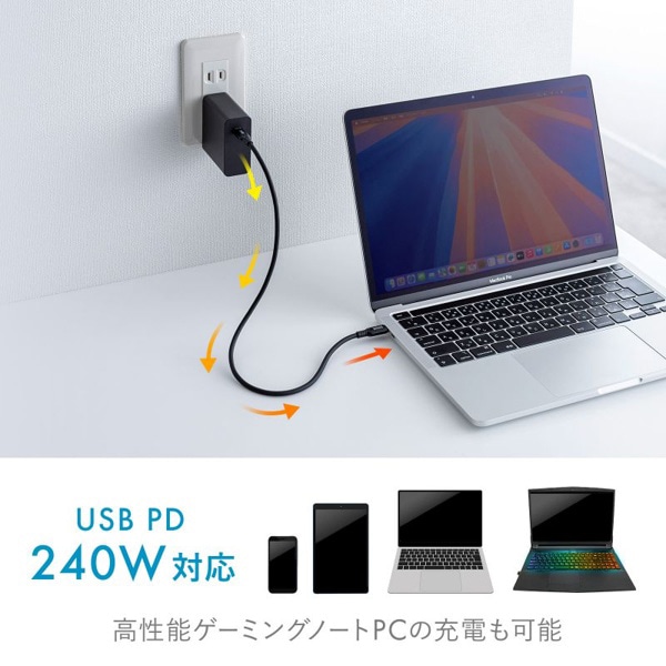 サンワサプライ USB2.0 Type-C シリコンケーブル 0.5m ブラック KU-CCPES05BK 1個(ご注文単位1個)【直送品】