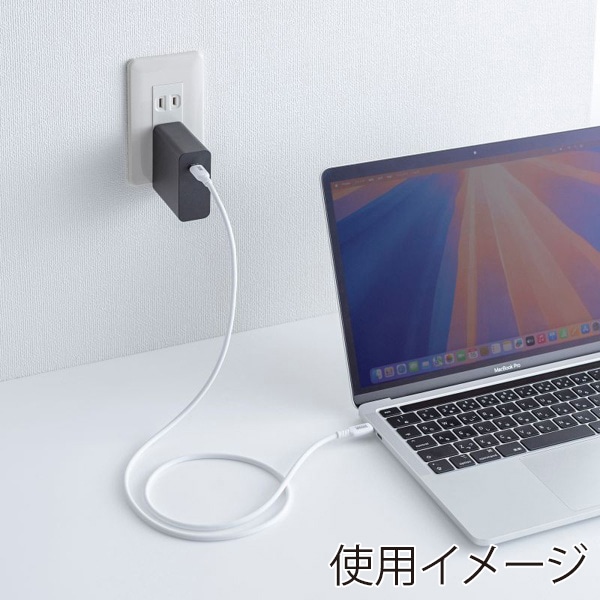 サンワサプライ USB2.0 Type-C シリコンケーブル 1m ホワイト KU-CCPES10W 1個(ご注文単位1個)【直送品】