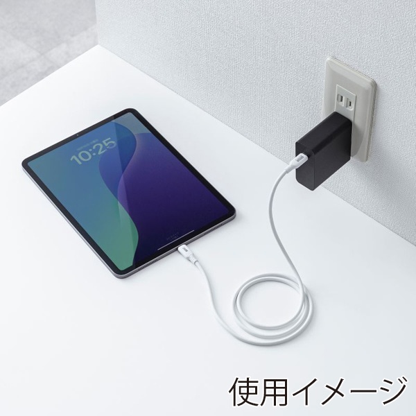 サンワサプライ USB2.0 Type-C シリコンケーブル 1m ホワイト KU-CCPES10W 1個(ご注文単位1個)【直送品】