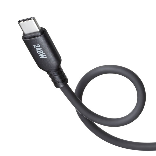 サンワサプライ USB2.0 Type-C シリコンケーブル 2m ブラック KU-CCPES20BK 1個（ご注文単位1個）【直送品】