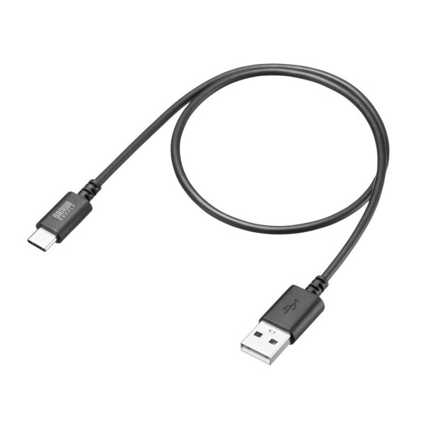 サンワサプライ USB2.0 TypeC-Aケーブル 0.5m ブラック KU-CA05BK 1個（ご注文単位1個）【直送品】