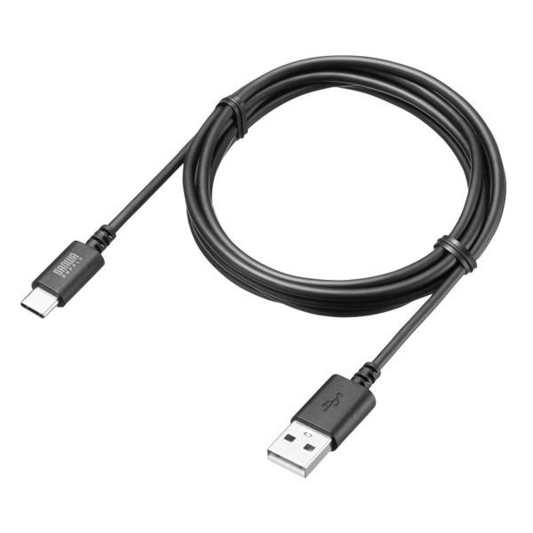 サンワサプライ USB2.0 TypeC-Aケーブル 1.5m ブラック KU-CA15BK 1個（ご注文単位1個）【直送品】