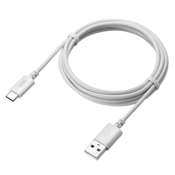 サンワサプライ USB2.0 TypeC-Aケーブル 1.5m ホワイト KU-CA15W 1個（ご注文単位1個）【直送品】