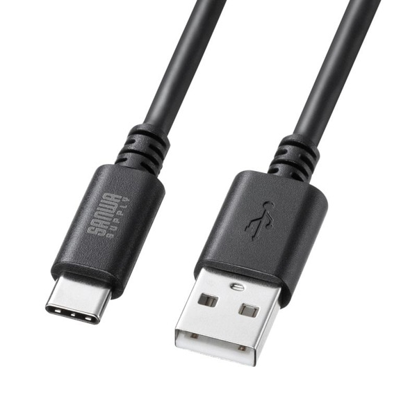 サンワサプライ USB2.0 TypeC-Aケーブル 3m ブラック KU-CA30BK 1個（ご注文単位1個）【直送品】