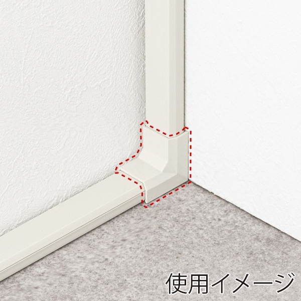 サンワサプライ ケーブルカバー CA-KK22MW用接続部品 入角タイプ ミルキーホワイト CA-KK22MWR 1個（ご注文単位1個）【直送品】