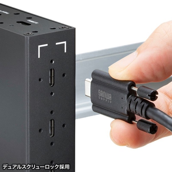 サンワサプライ USB Type-C 20Gbps対応ケーブル デュアルスクリューロック 2m KU-20GCCPEDSL20 1個（ご注文単位1個）【直送品】