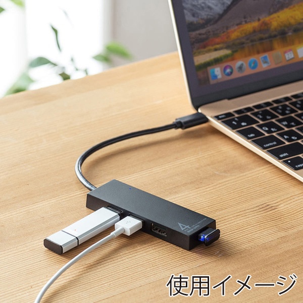 サンワサプライ USB Type-C コンボハブ 4ポート ブラック USB-3TCH7BK 1個（ご注文単位1個）【直送品】