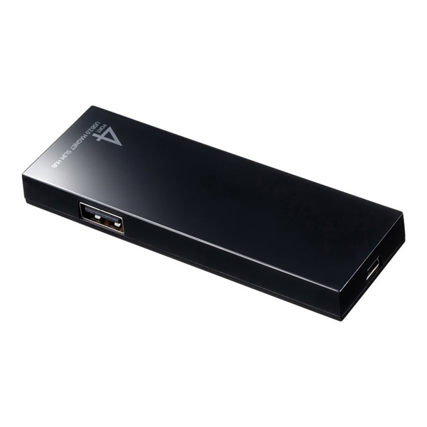 サンワサプライ スリムUSB2.0ハブ 4ポート マグネット付き USB-2H401BKN 1個（ご注文単位1個）【直送品】