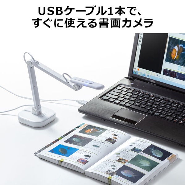 サンワサプライ USB書画カメラ CMS-V46W 1個（ご注文単位1個）【直送品】