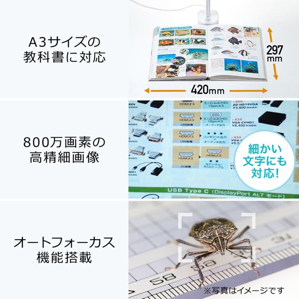 サンワサプライ USB書画カメラ CMS-V46W 1個（ご注文単位1個）【直送品】