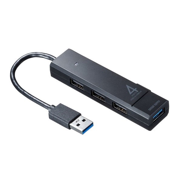 サンワサプライ USB3.1Gen1+USB2.0コンボハブ ブラック USB-3H421BK 1個（ご注文単位1個）【直送品】