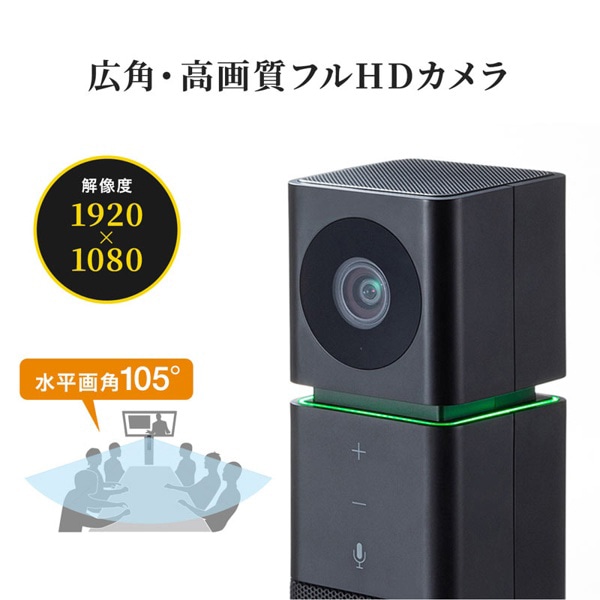 サンワサプライ カメラ内蔵USBスピーカーフォン CMS-V47BK 1個（ご注文単位1個）【直送品】