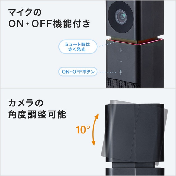 サンワサプライ カメラ内蔵USBスピーカーフォン CMS-V47BK 1個（ご注文単位1個）【直送品】