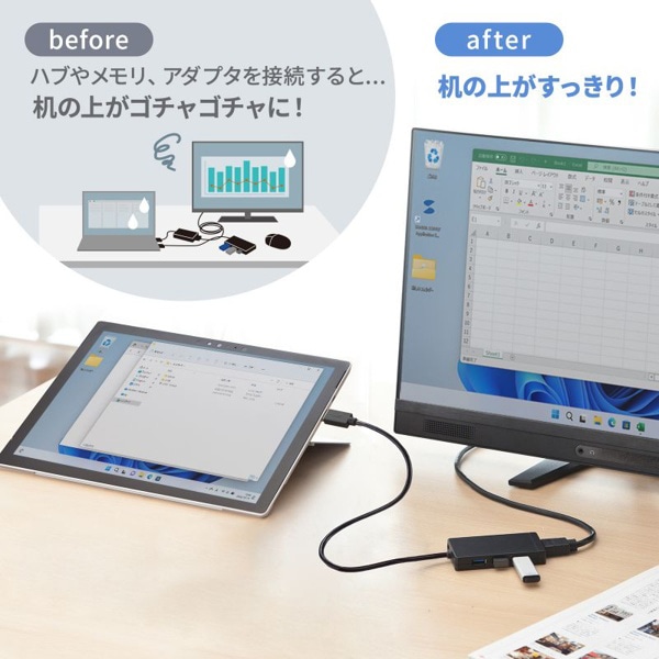 サンワサプライ USB3.2Genハブ 13ポート HDMIポート USB-3H332BK 1個（ご注文単位1個）【直送品】