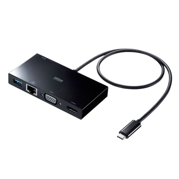 サンワサプライ USB Type-Cモバイルドッキングステーション USB-3TCH30BK 1個（ご注文単位1個）【直送品】