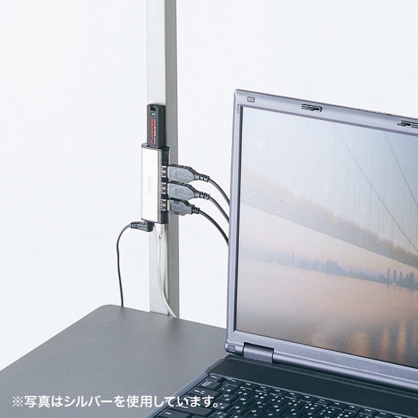 サンワサプライ USB2.0ハブ マグネット付き 4ポート USB-HUB225GBKN 1個(ご注文単位1個)【直送品】
