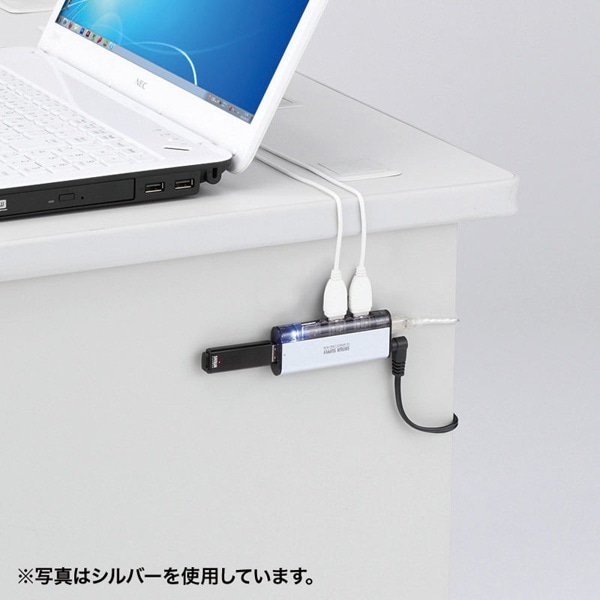 サンワサプライ USB2.0ハブ マグネット付き 4ポート USB-HUB225GBKN 1個(ご注文単位1個)【直送品】
