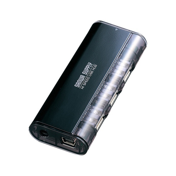 サンワサプライ USB2.0ハブ マグネット付き 4ポート USB-HUB225GBKN 1個(ご注文単位1個)【直送品】