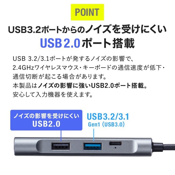 サンワサプライ USB Type-Cハブ HDMIポート付 USB-3TCH37GM 1個（ご注文単位1個）【直送品】