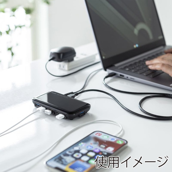 サンワサプライ USB Type-C 7ポートハブ 3.2Gen2対応 USB-3TCH38BK 1個（ご注文単位1個）【直送品】