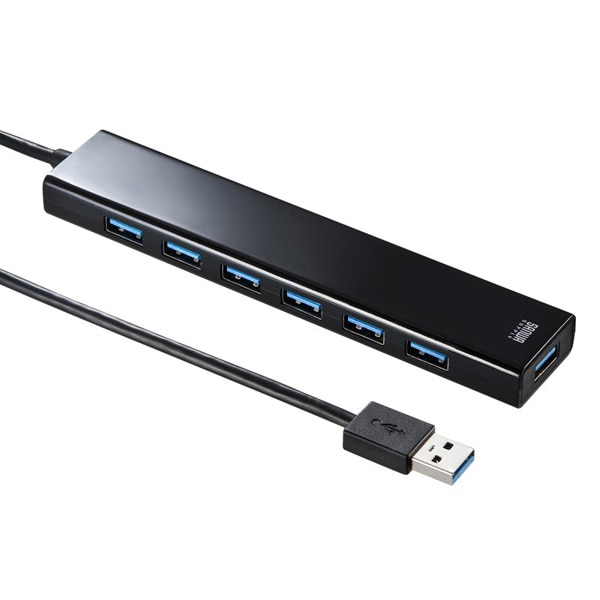 サンワサプライ USB3.2Gen1ハブ 急速充電ポート付き USB-3H703BKN 1個（ご注文単位1個）【直送品】