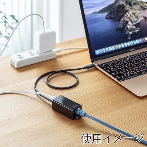 サンワサプライ USB Type-C ギガビットLANアダプタ ハブ付き USB-3TCH33BK 1個（ご注文単位1個）【直送品】