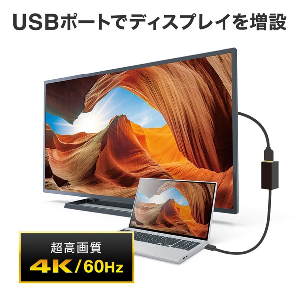 サンワサプライ USB Type-C HDMI変換アダプタ ハブ付き USB-3TCH35BK 1個（ご注文単位1個）【直送品】