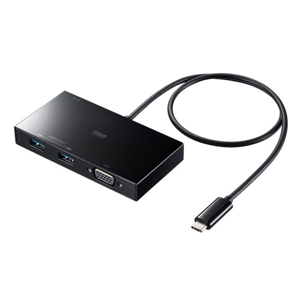 サンワサプライ VGA付き USB Type-Cハブ USB-3TCV1BK 1個（ご注文単位1個）【直送品】