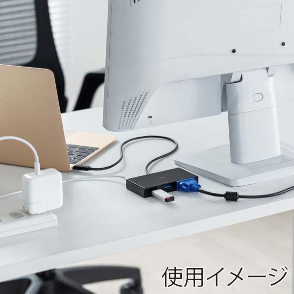 サンワサプライ VGA付き USB Type-Cハブ USB-3TCV1BK 1個(ご注文単位1個)【直送品】