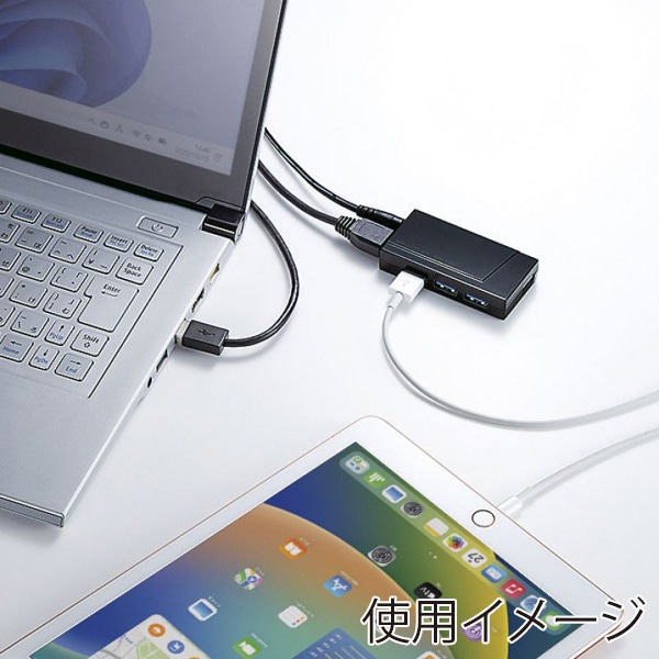 サンワサプライ USB3.2Gen1ハブ 4ポート セルフ／バスパワー USB-3H418BKN 1個（ご注文単位1個）【直送品】