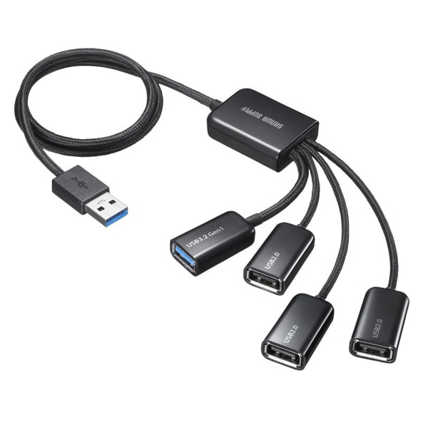 サンワサプライ USB3.2Gen1／USB2.0 コンボハブ USB-3H436BK 1個（ご注文単位1個）【直送品】