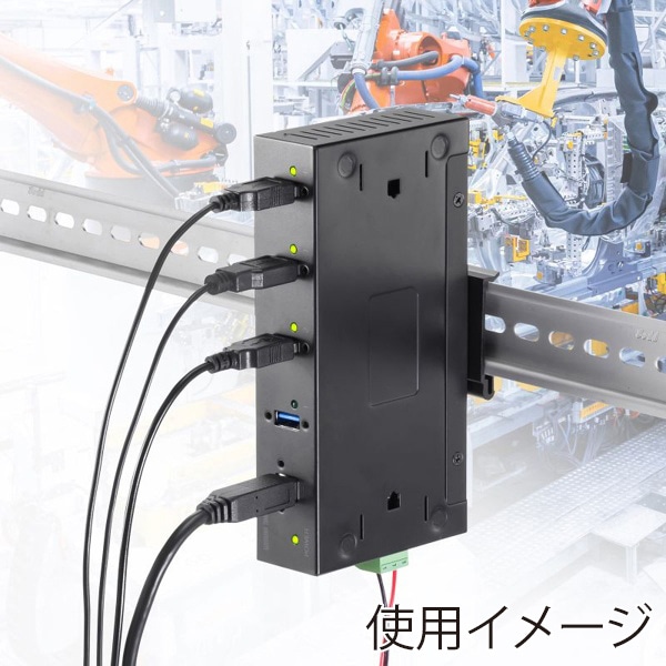 サンワサプライ 産業用USB 5Gbpsハブ 4ポート USB-3HFA04 1個（ご注文単位1個）【直送品】