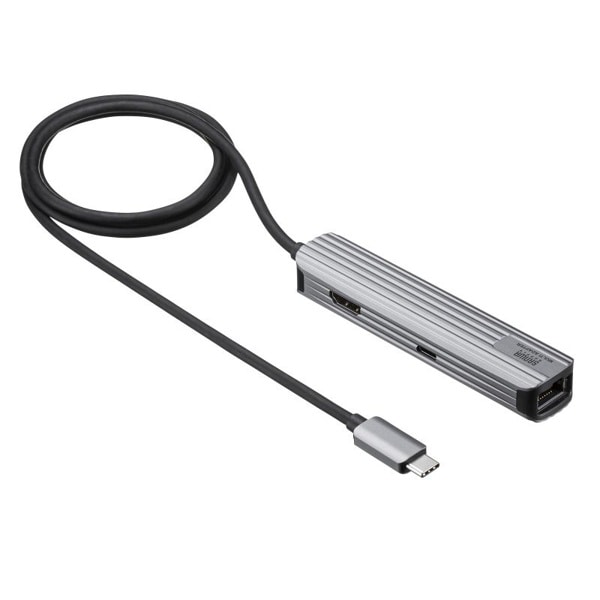 サンワサプライ USB Type-C マルチ変換アダプタ HDMIポート+LANポート付き USB-3TCHLP7S-1 1個（ご注文単位1個）【直送品】