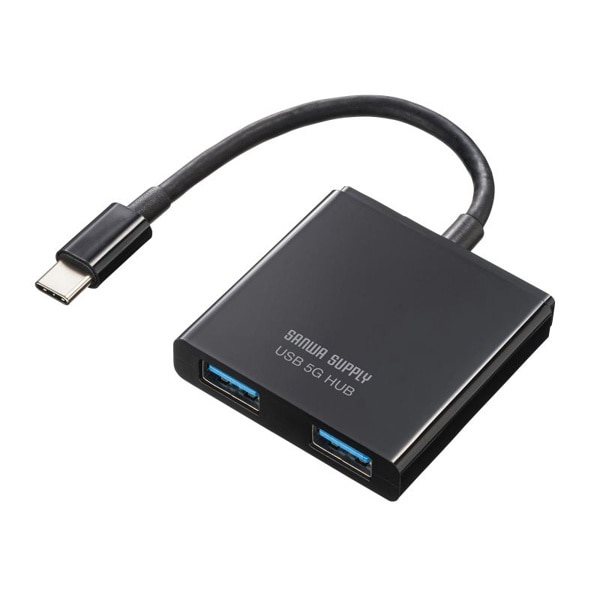 サンワサプライ USB Type-C コンパクトハブ 3ポート USB-3TCP9BK 1個（ご注文単位1個）【直送品】
