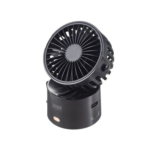 サンワサプライ 4WAY USB扇風機 USB充電式 USB-TOY101BK 1個（ご注文単位1個）【直送品】