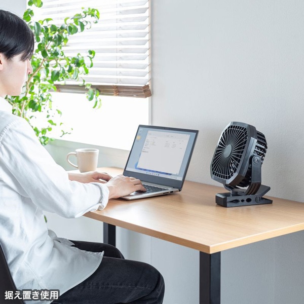 サンワサプライ USB扇風機 バッテリー充電式 FAN-USB1BK 1個（ご注文単位1個）【直送品】