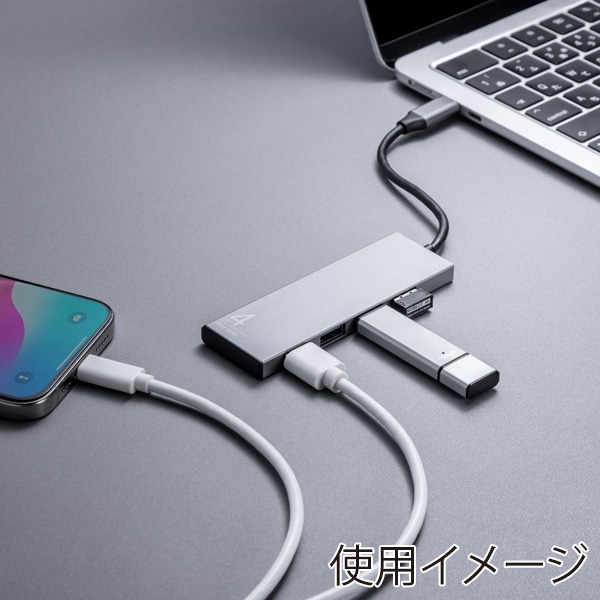 サンワサプライ USB Type-Cハブ USB10Gbps対応 USB-A×4ポート USB-10TC13SV 1個（ご注文単位1個）【直送品】