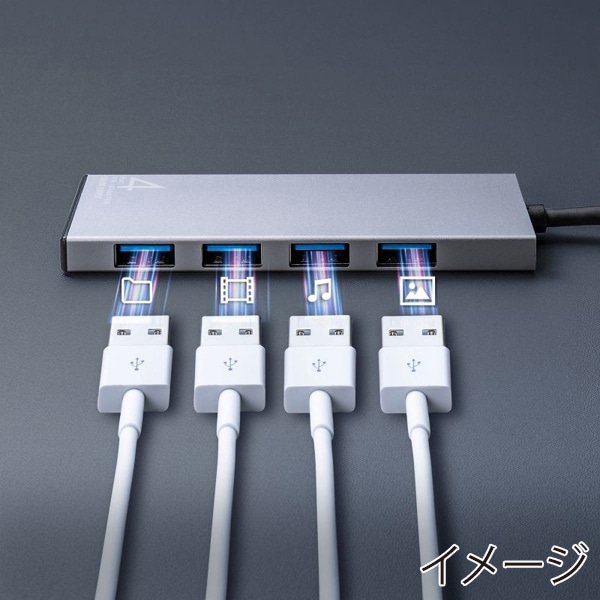 サンワサプライ USB Type-Cハブ USB10Gbps対応 USB-A×4ポート USB-10TC13SV 1個（ご注文単位1個）【直送品】