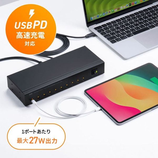 サンワサプライ USB5GbpsType-C ハブ 10ポート USB-5TCPS10 1個（ご注文単位1個）【直送品】