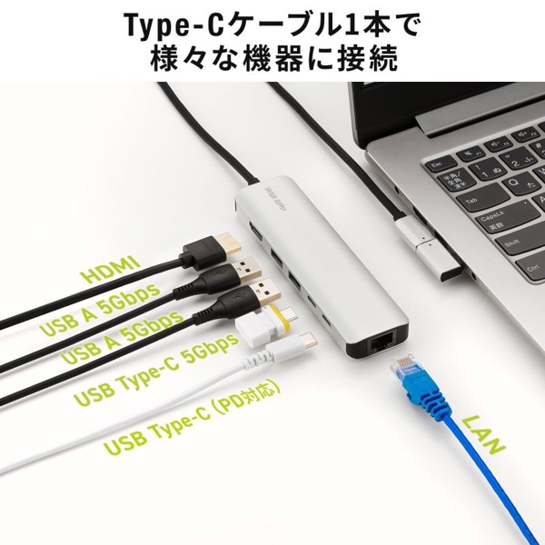 サンワサプライ USB Type-C ドッキングステーション 8K出力対応 USB-DKM9S 1個（ご注文単位1個）【直送品】