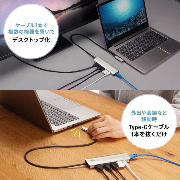 サンワサプライ USB Type-C ドッキングステーション 8K出力対応 USB-DKM9S 1個（ご注文単位1個）【直送品】