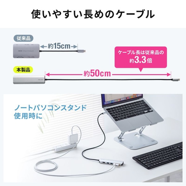 サンワサプライ USB Type-C ドッキングステーション 8K出力対応 USB-DKM9S 1個（ご注文単位1個）【直送品】