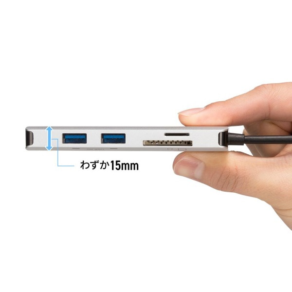 サンワサプライ USB Type-C ドッキングステーション カードリーダー付き USB-DKM11S 1個（ご注文単位1個）【直送品】