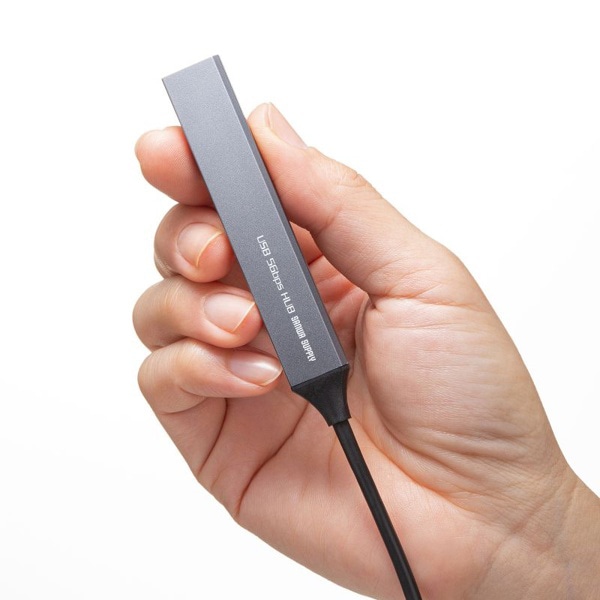 サンワサプライ USB5Gbps コンボ超スリムハブ 4ポート USB-5H24GM 1個（ご注文単位1個）【直送品】