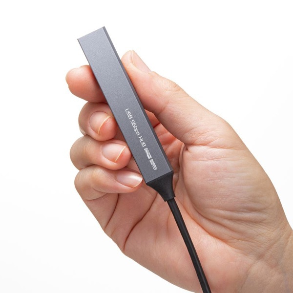 サンワサプライ USB5Gbps コンボ超スリムハブ 4ポート USB-5H25GM 1個（ご注文単位1個）【直送品】