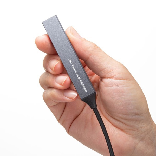 サンワサプライ USB Type-C コンボ超スリムハブ 4ポート USB-5TC27GM 1個（ご注文単位1個）【直送品】