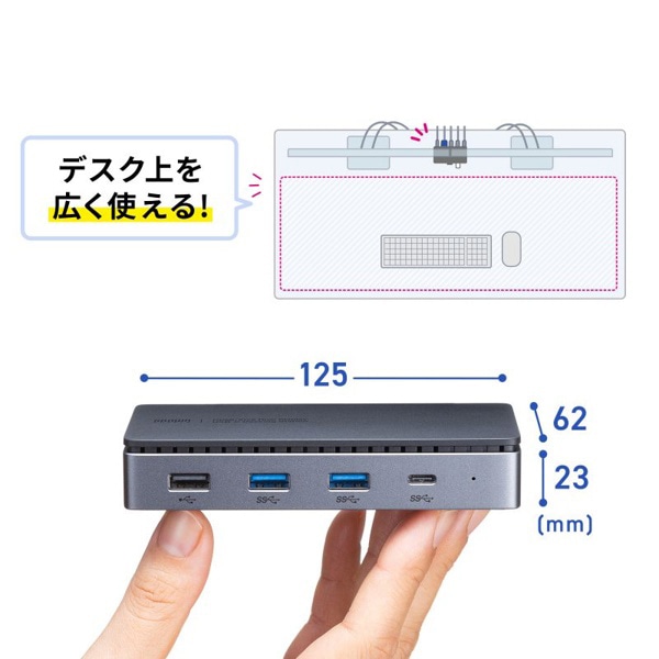 サンワサプライ USB Type-C ドッキングステーション HDMI／VGA・2画面出力対応 USB-CVDK19 1個（ご注文単位1個）【直送品】