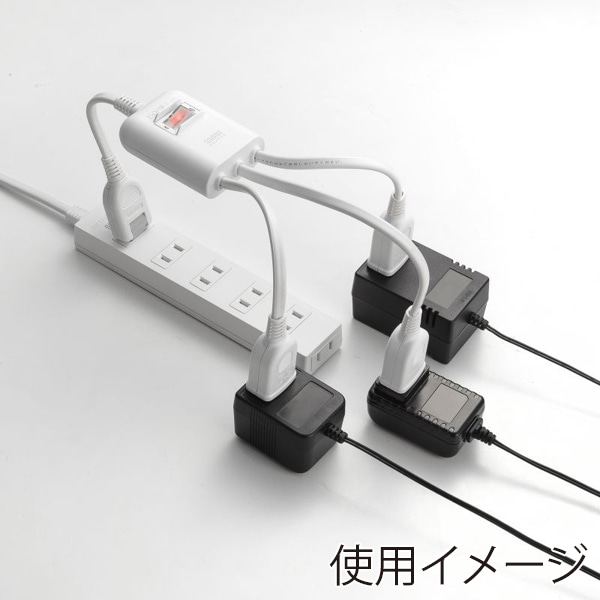 サンワサプライ 一括集中スイッチ付き電源延長コード 3分岐 2P 3個口 ホワイト TAP-EX3SWW 1個（ご注文単位1個）【直送品】