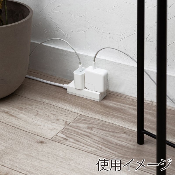 サンワサプライ 火災予防タップ 3個口 1m ホワイト TAP-TSH31N2 1個(ご注文単位1個)【直送品】